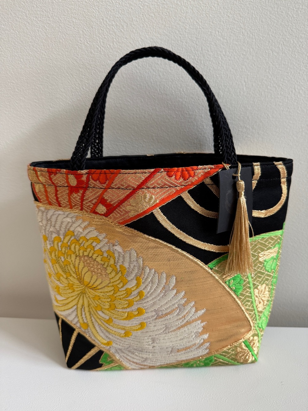 AYUKO TOKYO 100% Silk Obi Tote One of a Kind Upcycled Handbag